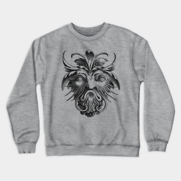 Vintage Demon Gargoyle face illustration Crewneck Sweatshirt by AltrusianGrace